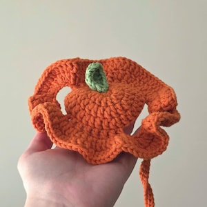 Orange Crochet Hat For Cats And Small Dogs | Cat Hat | Handmade Gift | Cat And Dog Costume | Pet Accessories | Kitten Hat | Orange Costume