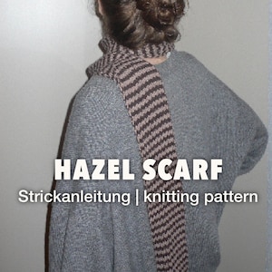 Écharpe Hazel, modèle de tricot pour une écharpe rayée, en allemand et en anglais