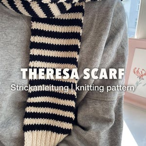Theresa Schal, Strickanleitung Streifenschal, deutsch und englisch