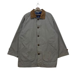 Vintage Lands End karierte gefütterte Jagd Chore Jacke Größe Medium Workwear Feldjacke
