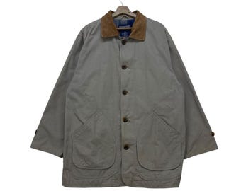 Vintage Lands End Safari Chore Coat, Duck Canvas Hunting Jacket