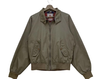 Vintage 80s Baracuta G9 Khaki Tan Harrington Jacket Size 42L 42