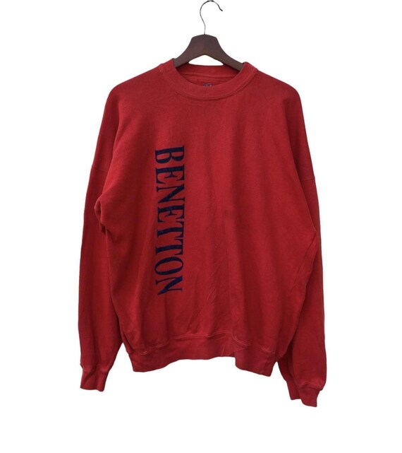 Vintage Benetton Spell Out Pullover Sweatshirt