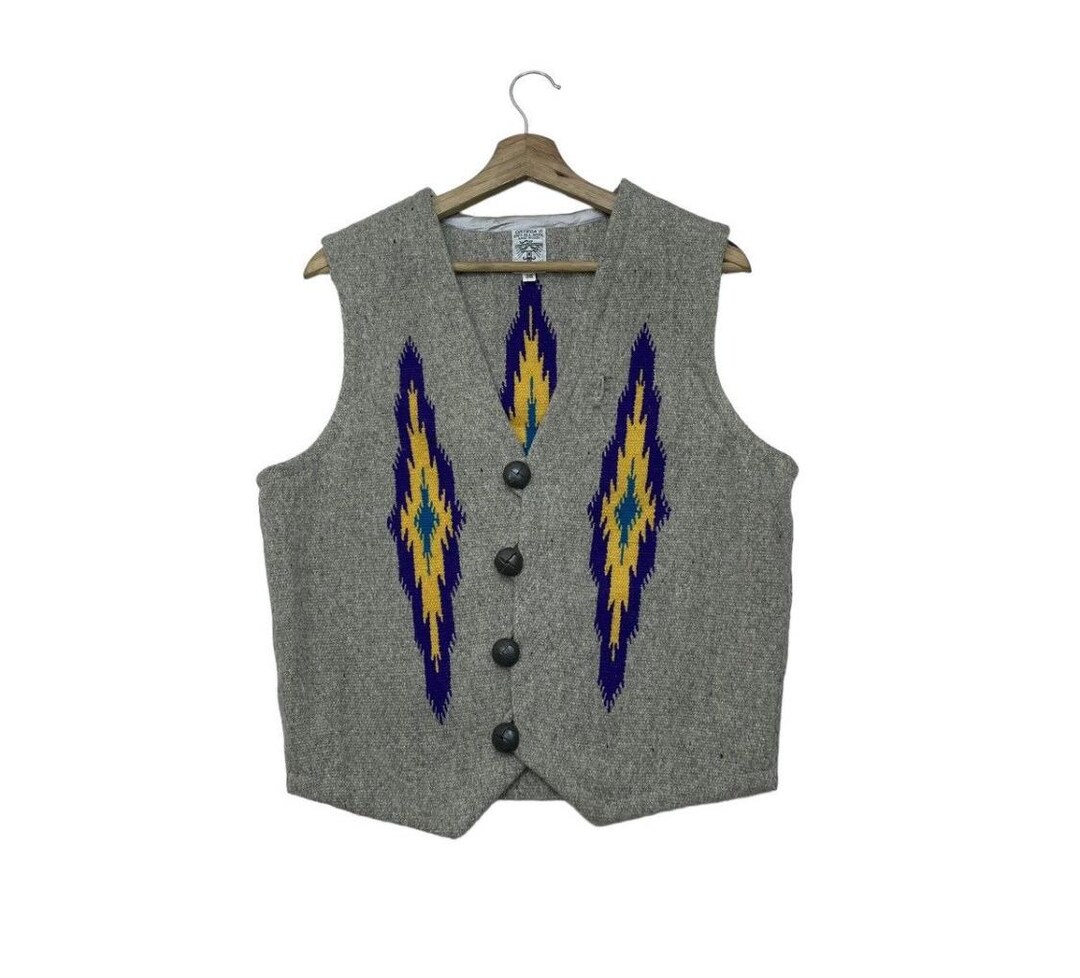 Vintage Ortega Chimayo Blanket Native Vest Jacket - Etsy