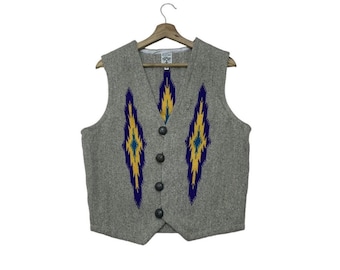 Vintage Ortega Chimayo Manta Chaleco Nativo Chaqueta