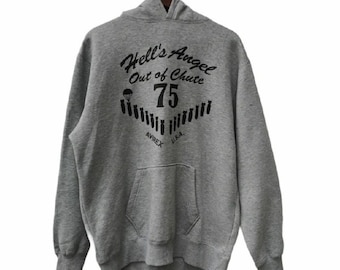 Vintage Avirex Sweatshirt Hoodie Hells Angel Out Of Chate