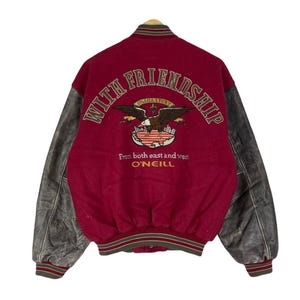 Vintage 90s O'neill California Republic Bear Varsity Jacket