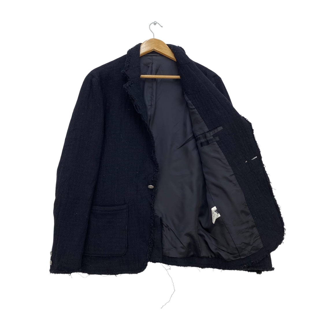Avant Garde Mala Vita Frayed Edge Wool Blazer, Deconstructed Distressed ...