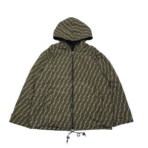 Vintage 80s 90s Fendi Zucca Monogram Reversible Parka Hooded