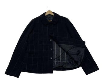 Vintage AD97 Comme Des Garçons chaqueta de malla a cuadros