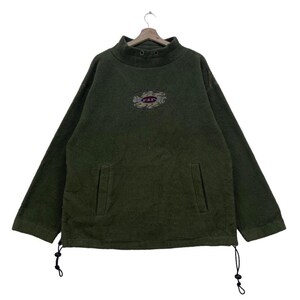 Vintage Vans Turtle Neck Fleece  Center Logo Pull Over Jacket Size Large