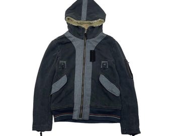 Chaqueta con capucha y cremallera estilo suéter Avirex vintage