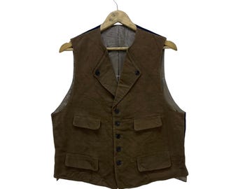 Yohji Yamamoto Double Collar Ys For Men Buckle Waist Vest Jacket