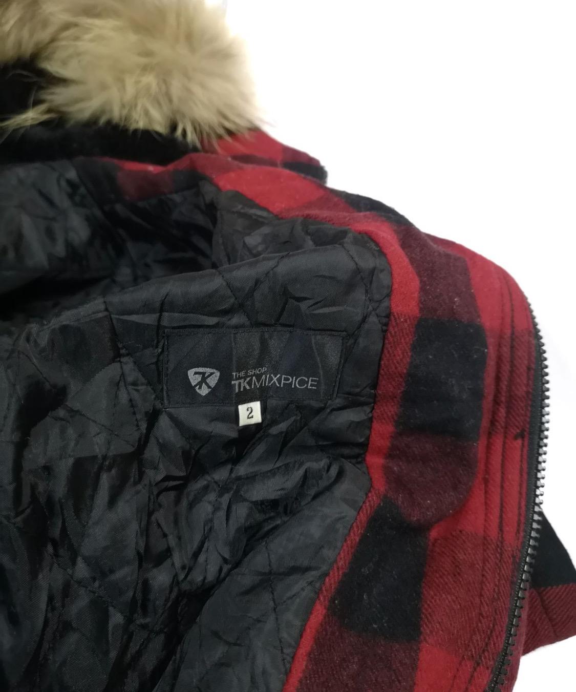 Vintage Japanese Brand Takeo Kikuchi Buffalo Plaid Faux Fur Hooded