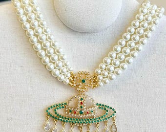 Gargantilla con triple perla y orbe de diamantes de imitación de Vivienne Westwood, colección de pasarela de los 90, para boda, novia y dama de honor, regalo para ella