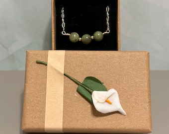 Jade Bead Bracelet: 14k Gold Filled, Handmade Hawaiian Jewelry