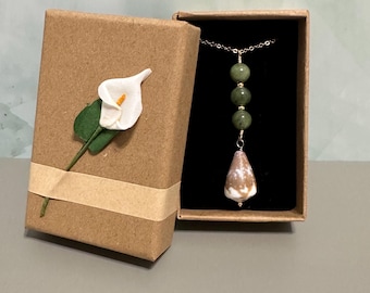 Island Elegance – Jade & Hawaiian Cone Shell Necklace - 14K Gold Filled
