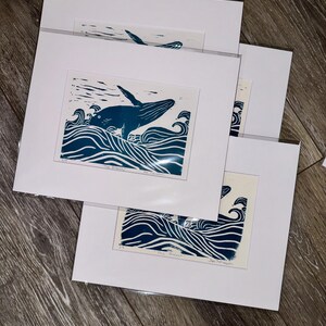 Ocean Art Humpback Linocut Print Limited Series