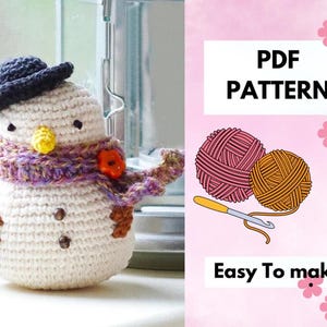 Christmas Ornament Snowman Amigurumi Pattern [English-French]