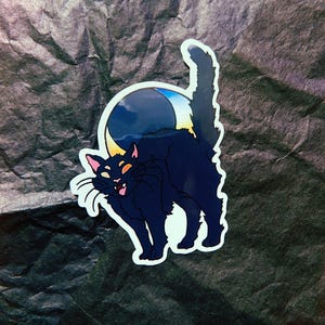 Here Kitty Kitty [Sticker - Iridescent Waterproof Vinyl Decal]