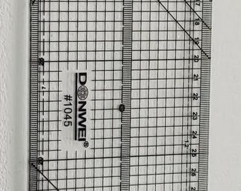 Règle Kadusi Jaune 10x45cm - Transparente Et Millimétrée - Pour Patchwork, Couture Et Travaux Précis