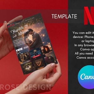 EDITABLE - 2 Loveflix-Inspired Templates for Valentine's Day - DIGITAL and PRINTABLE