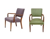 Pair of Walnut Armchairs by Stow Davis Sculpted Walnut Armchair Mad Men Midcentury Modern