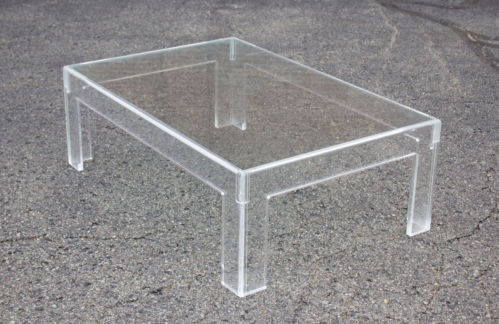 Thick Lucite Coffee Table With a Rectangular Form 48 X 32 Karl Etsy