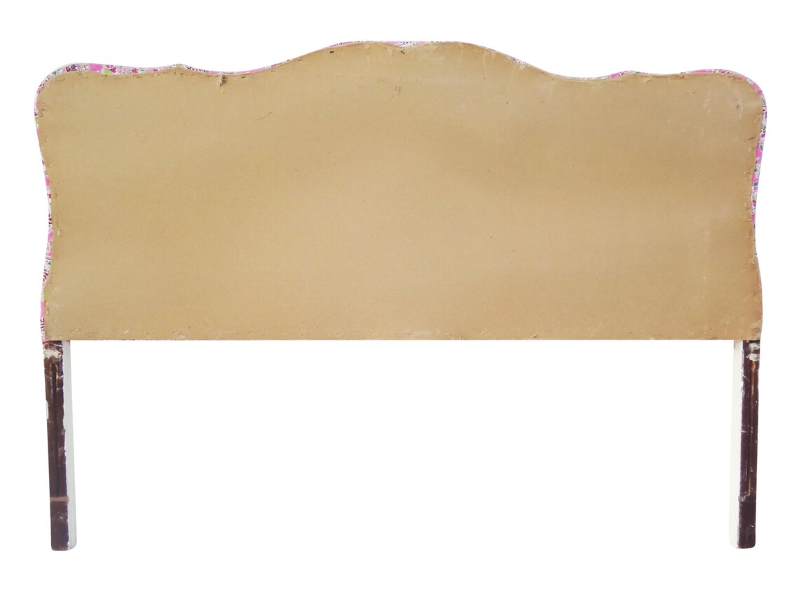 Full Upholstered Pink Floral Headboard Bed With Rhinestone Etsy