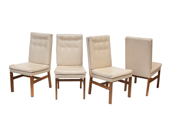 Tufted Midcentury Modern Upholstered Parsons Dining Chairs By Etsy