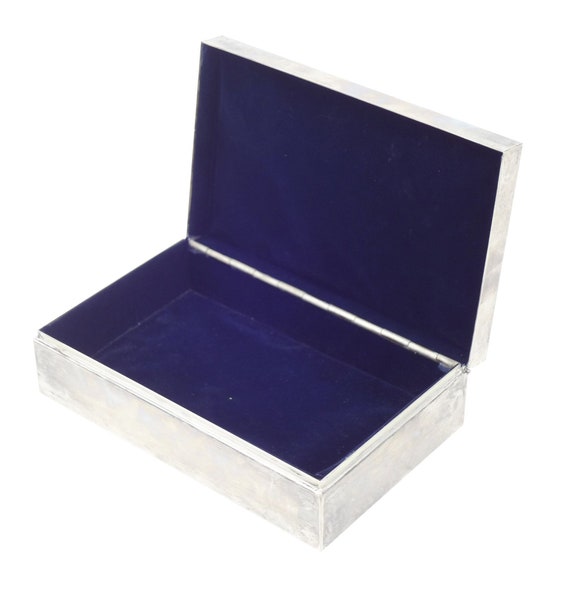 Minimalist Vintage Silver Silverplate Hinged Box … - image 4
