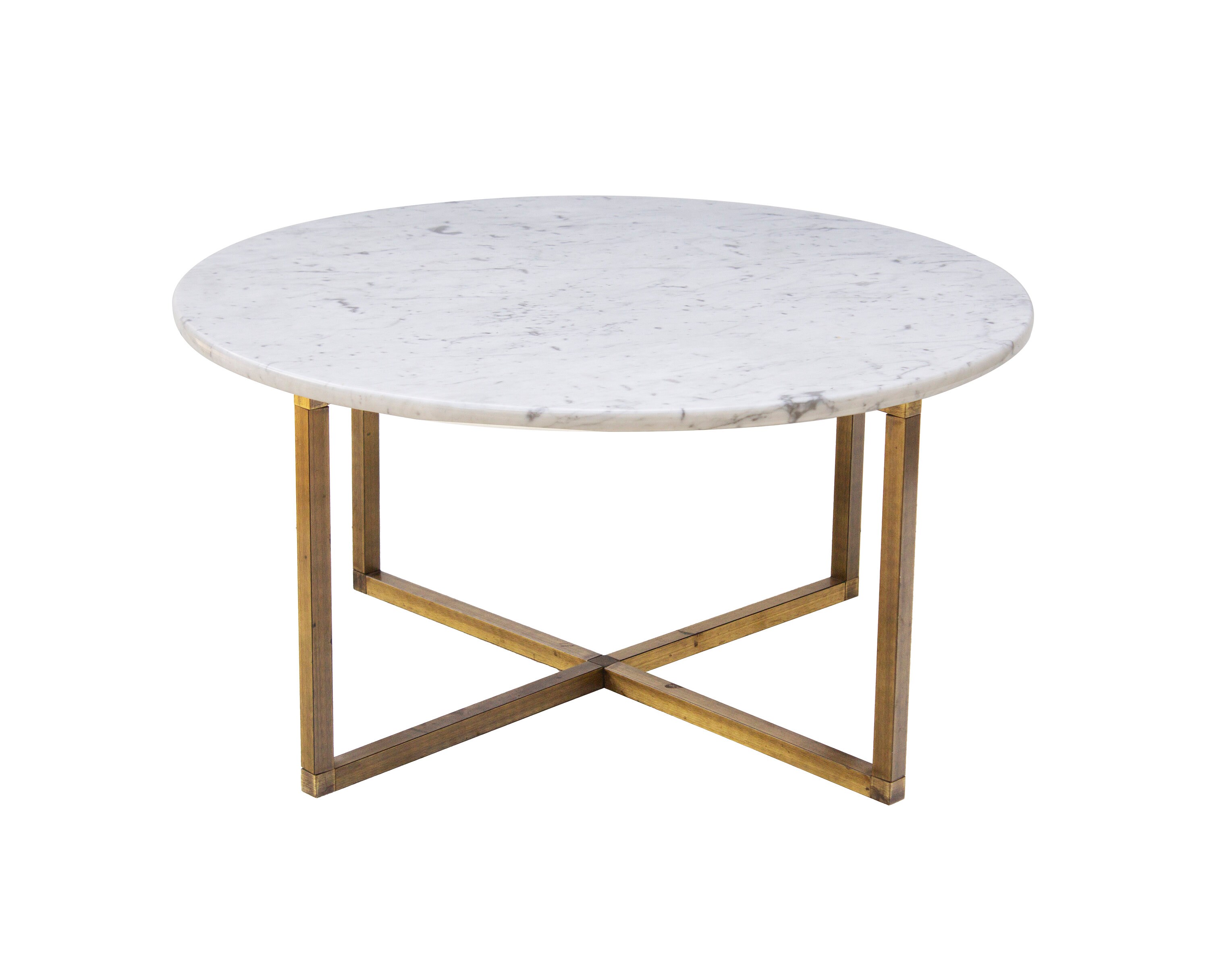 Round Brass Coffee Table With X Base and Smoked Glass Top Etsy