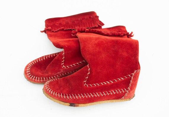 red suede tall boots