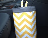 Car Trash Bag CHEVRON YELLOW, Women, Men, Car Litter Bag, Auto Accessories, Auto Bag, Car Organizer