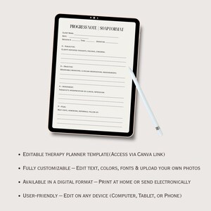 Therapist SOAP Note Template: Editable Counseling Progress Notes ...