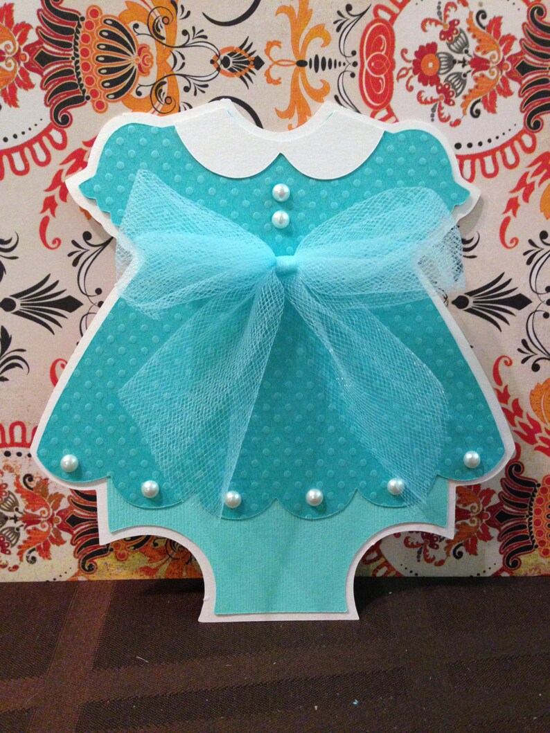Baby Shower Dress Invitations With Pearls Tulle 25 Etsy