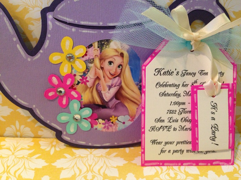 Tea Party Invitations Rapunzel 25 Rapunzel Tea Pot Invitations birthday invitations girls birthday Tea Pot new invitations