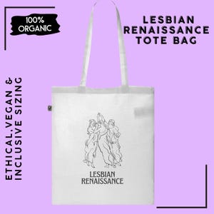 Lesbian Renaissance Tote bag,Lesbian totebag,Girlfriend gift,wlw,Queer Tote,Pride Gifts,LGBTQIA+ bag,Lesbian Funny,Pride,Coming out,sapphic