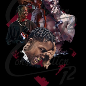 Travis Scott T-shirt PNG For DTF Printing Downloadable image