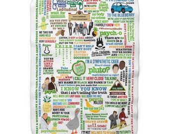 Psych TV Show Shawn and Gus Quote Large Thick Soft Warm Sherpa Fleece Cuddle Blanket