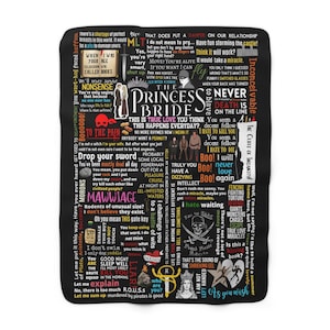 The Princess Bride Movie Quote Large Thick Soft Warm Sherpa Fleece Cuddle Blanket