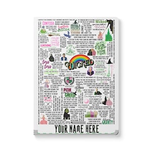 Wicked Musical Movie Notebook | Elphaba Glinda Fiyero Inspired Journal | Unique Gift for Musical Theatre Fans & Writers | Defying Gravity