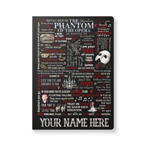 Personalized Phantom of the Opera Notebook | Custom Phantom Movie Musical Journal | Phantom Theatre Gift | Masquerade Journal