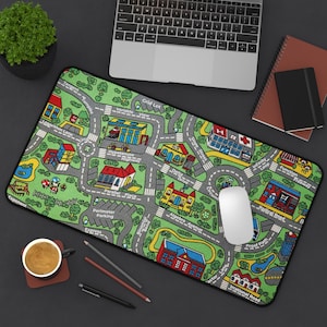 Math City Carpet Nostalgia Rug Large Mousepad | City Map Dest Mat | 90s 2000s Nostalgia Gift | 90s Mousepad Gaming Mousepad