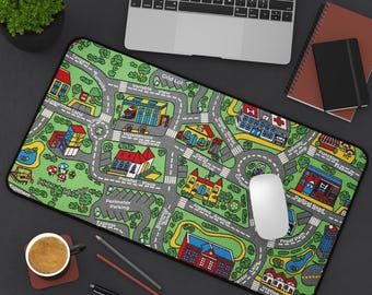 Math City Carpet Nostalgia Rug Large Mousepad | City Map Dest Mat | 90s 2000s Nostalgia Gift | 90s Mousepad Gaming Mousepad