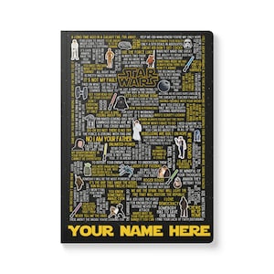 Personalized Star Wars Notebook | Custom Journal with Darth Vader and Luke Skywalker Design | Unique Gift for Fans and Writers