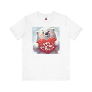 Polar Bear Valentine Love Message T-Shirt, Unisex Tee, Valentine&#39;s Day Shirt, Love Gift Tee, Cute Animal Shirt, Valentine Bear Tshirt