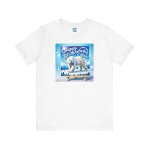 Polar Bear Birthday T-Shirt for Kids and Adults, Unisex Tee, Gift for Wildlife Lovers, Arctic Animal Top, Nature Lover Shirt