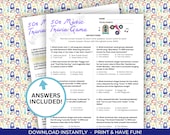 50s Trivia Game, Music Trivia, Printable Trivia Game, Family Game Night, 50s Trivia, 50s Music Trivia, 70th Birthday Trivia