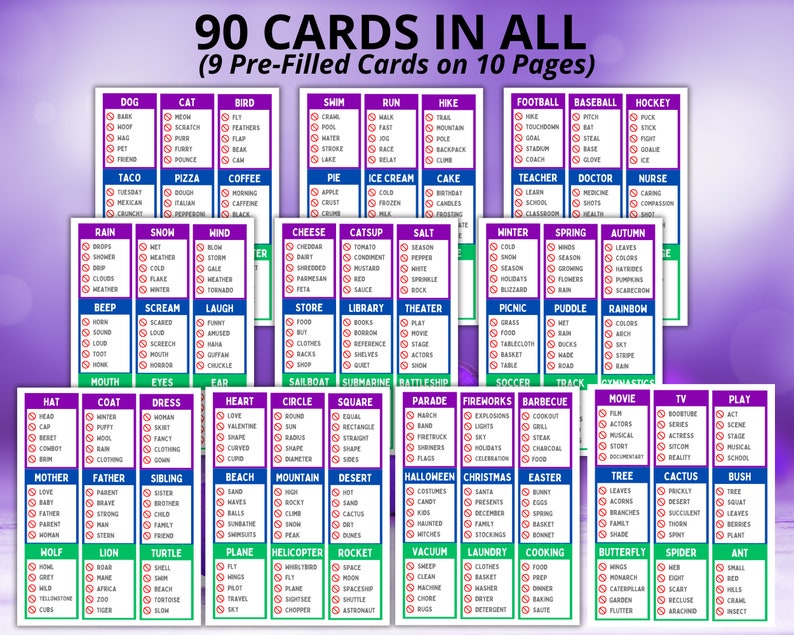 Forbidden Words Game, Senior Games, Dementia Games, Guess the Word Game, Dementia Cards, Brain Games. Senior Trivia image 4